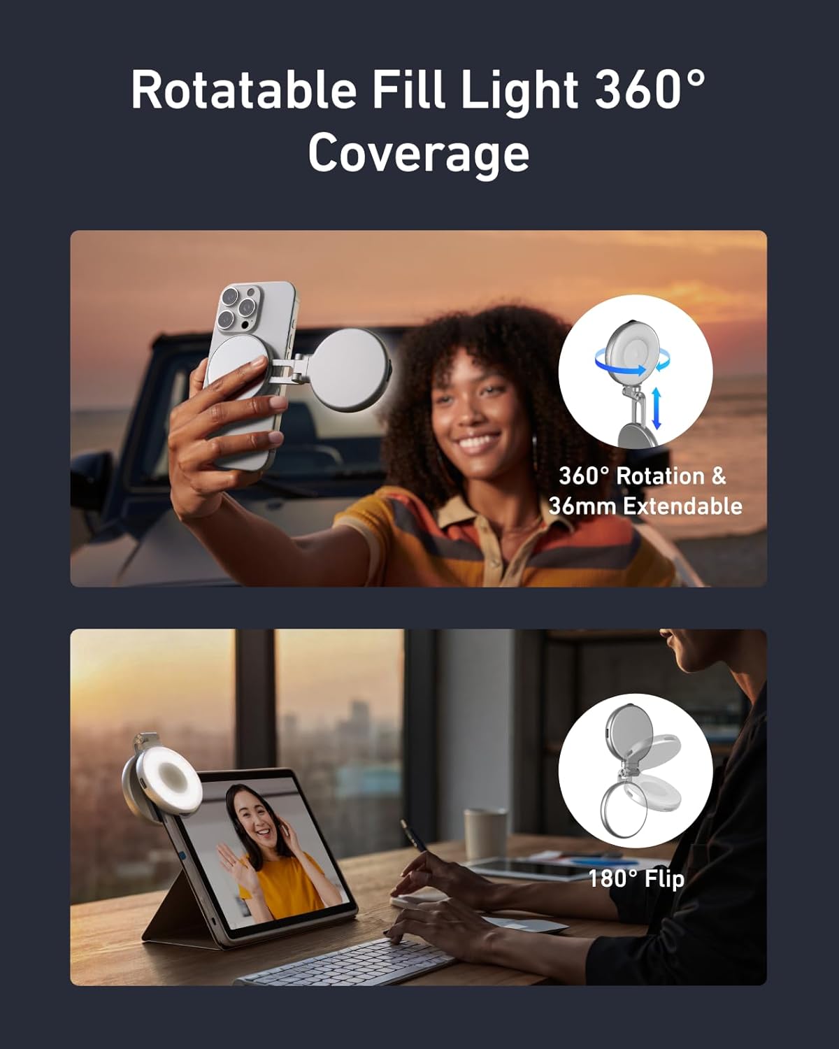 Lumeo™ ✨ 3-in-1 Magnetic Beauty Selfie Light for Phones